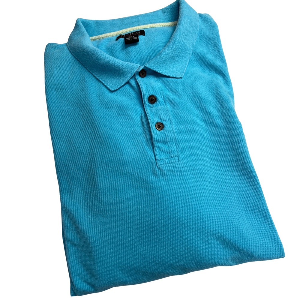 Knights Sportswear Polo Shirt Mens 3XLT Turquoise Blue Short Sleeve Tall‎ E24